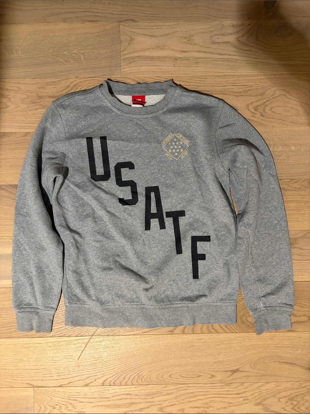 Nike Gray Crewneck Sweatshirt with Black USA TF Lettering